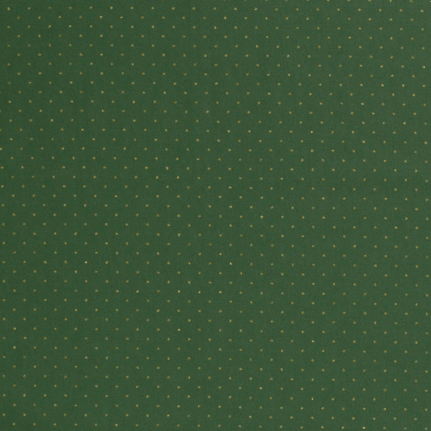 Cotton Poplin fabric Christmas dots Forest Green