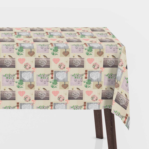 Coated Tablecloth fabric Camel 