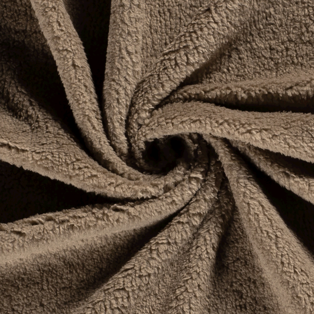 Sherpa Fleece fabric Unicolour Brown Taupe