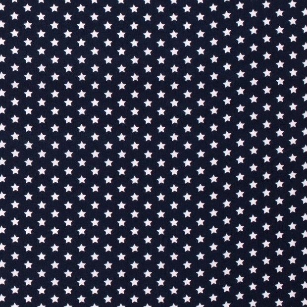 Popeline de Coton tissu étoiles Bleu Marine