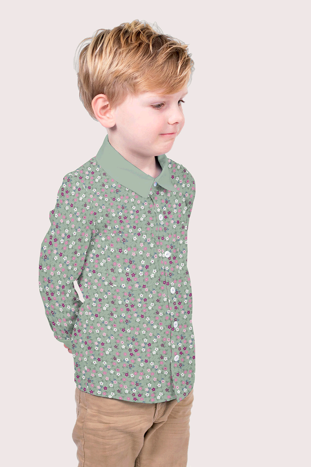 Cotton Poplin fabric Millefleurs Mint