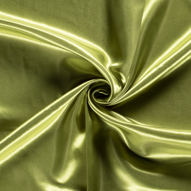 Satin tissu Unicolore Vert Olive