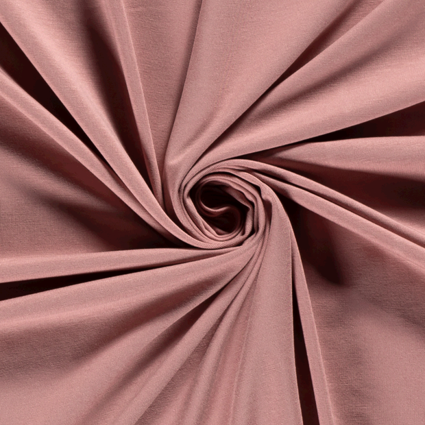 Jersey de Bambou tissu Unicolore Vieux rose