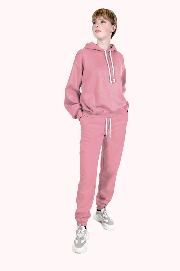 Jogging fabric Unicolour Old Pink