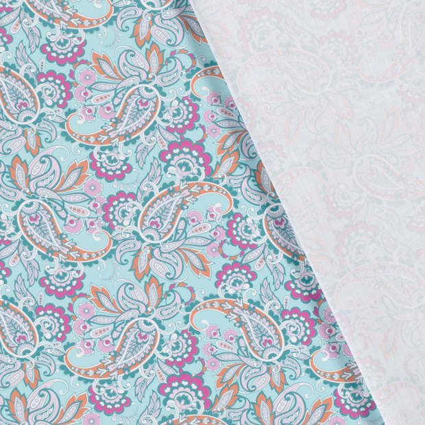 Cotton Poplin fabric Paisley printed 