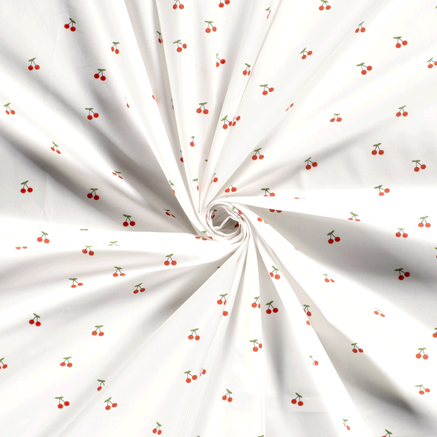 Cotton Poplin fabric Optical White printed 