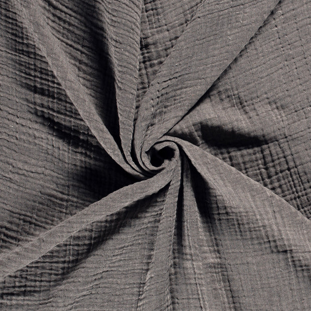 Muslin Four Layer fabric Dark Grey recycled 