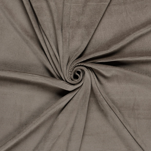 Nicky Velours Rib fabric Taupe Grey 