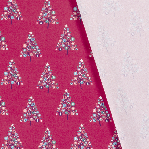 Cotton Poplin fabric Christmas snowflakes printed 