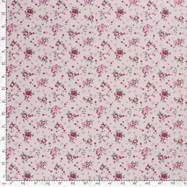 Cotton Poplin fabric Millefleurs Old Pink
