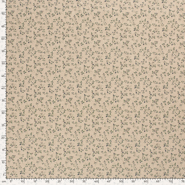 Panama fabric Leaves Off White