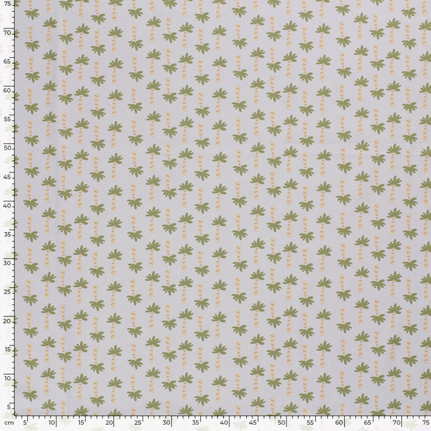 Cotton Poplin fabric Trees Light Grey