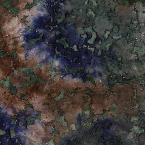 Burnout Jacquard fabric Tie Dye Dark Green