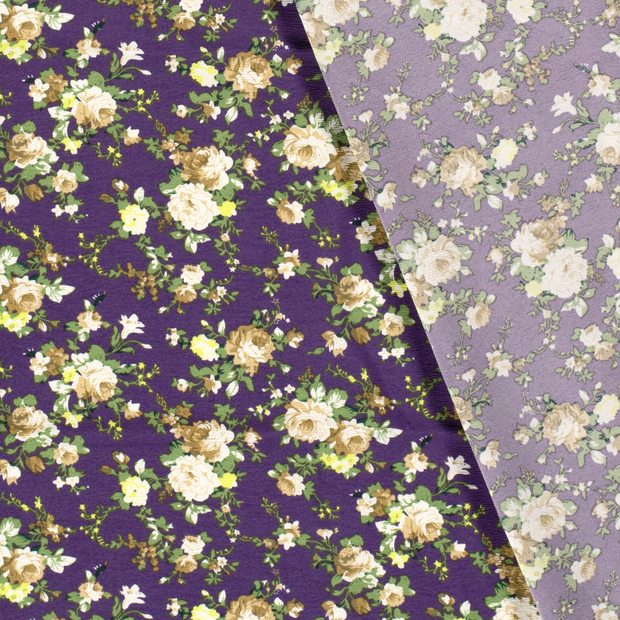 Quattro Stretch fabric Flowers printed 