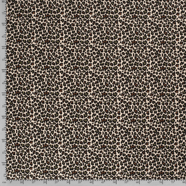 Linen Look fabric Dark Green printed 