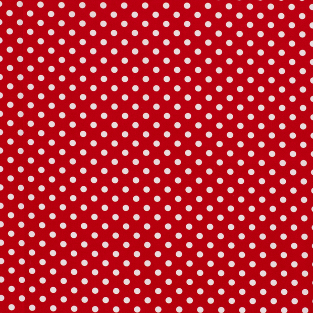 Cotton Poplin fabric Dots Red