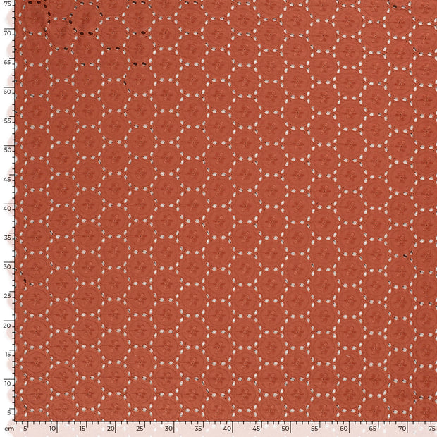 Voile fabric Abstract Redwood