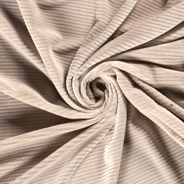 Velvet fabric Rib Beige