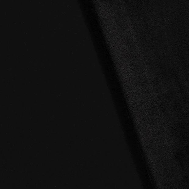 Alphen Fleece tela Unicolor Negro
