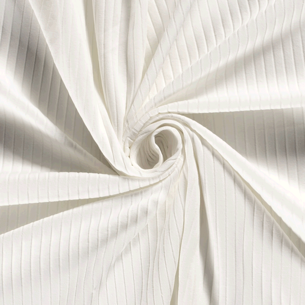 Rib Jersey fabric Unicolour Off White