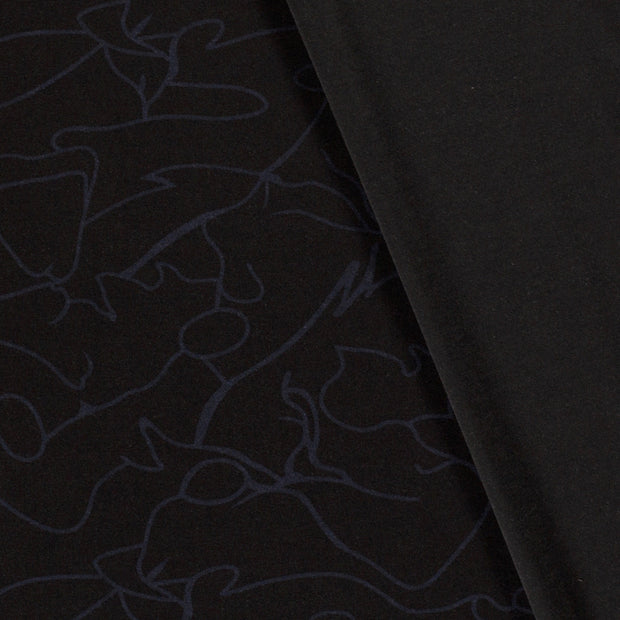 Poly Viscose Jersey fabric Abstract discharge printed 