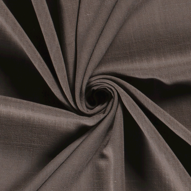 Viscose Lin Chaine et Trame tissu Unicolore Marron taupe