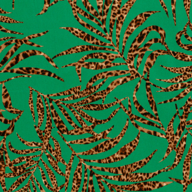 Cotton Satin fabric Panther Green