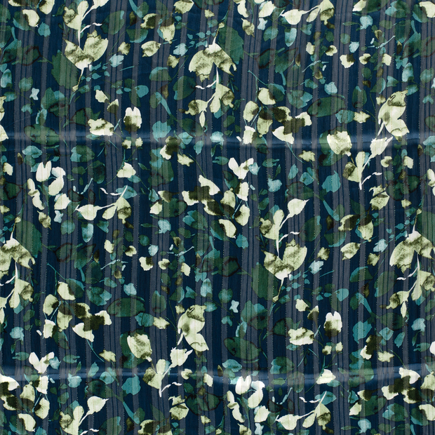 Chiffon tissu Vert foncé semi-transparent 