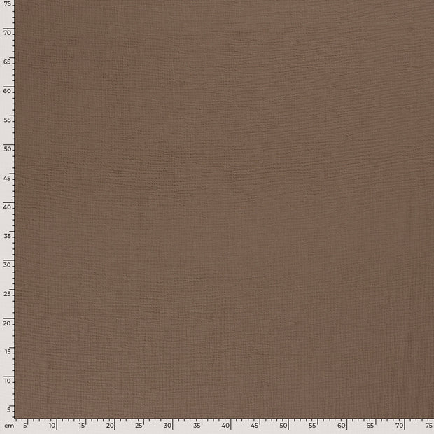 Mousseline stof Effen Taupe Bruin