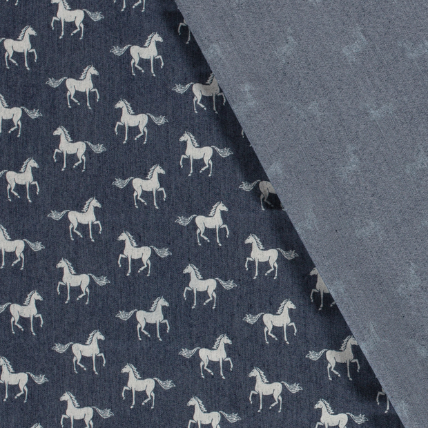 Denim fabric Animals printed 