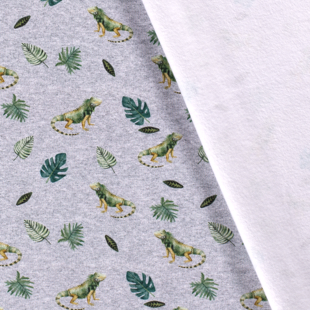 Jogging fabric Leaves digital printed 