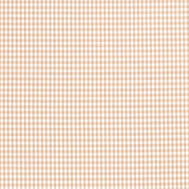 Cotton Poplin Yarn Dyed fabric Checks Camel