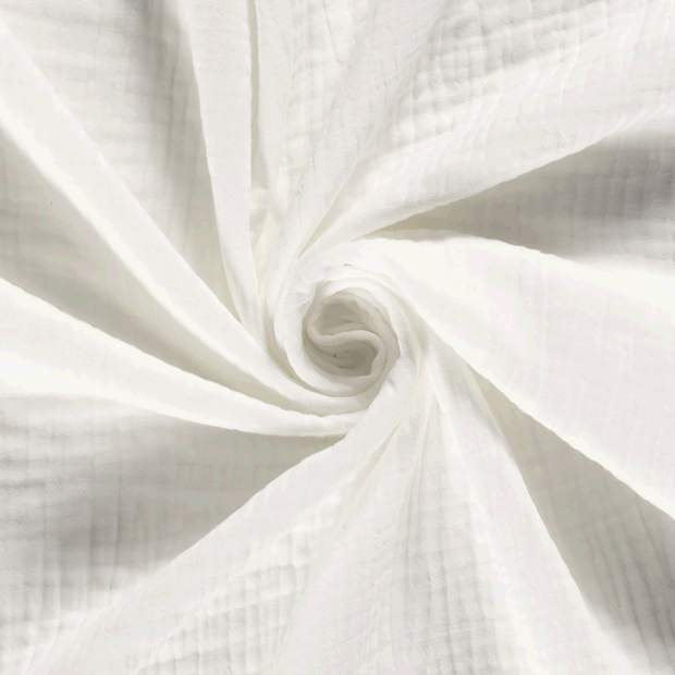 Triple Gaze tissu Unicolore Blanc cassé