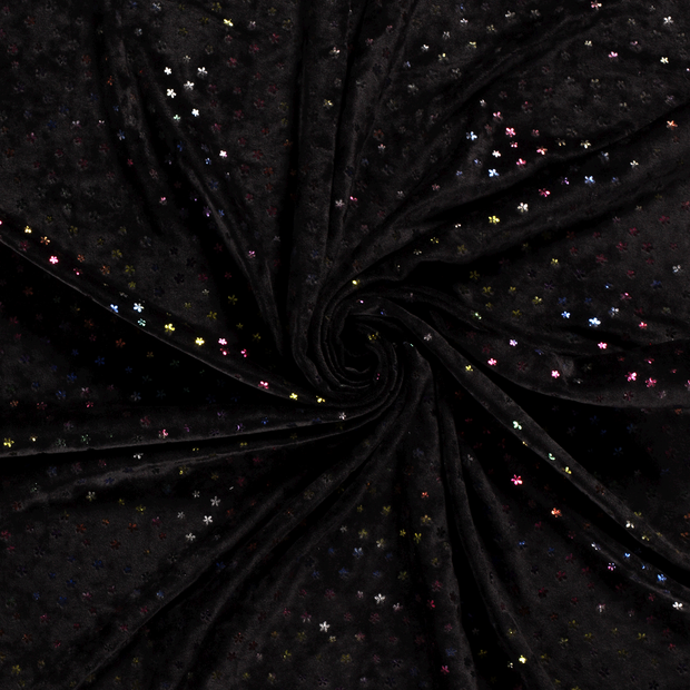 Velvet fabric Black embossed 