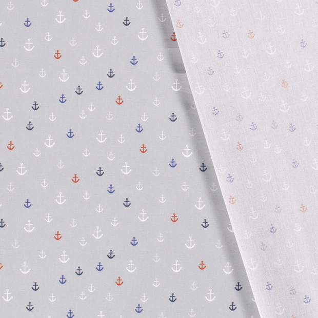 Cotton Poplin fabric Anchors printed 