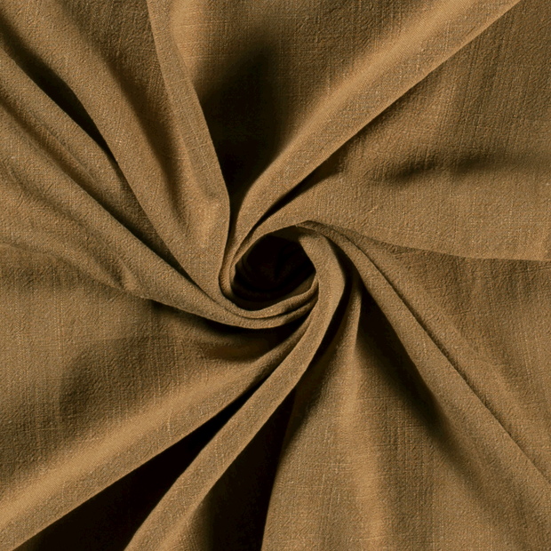 Viscose Lin Chaine et Trame tissu Unicolore Camel