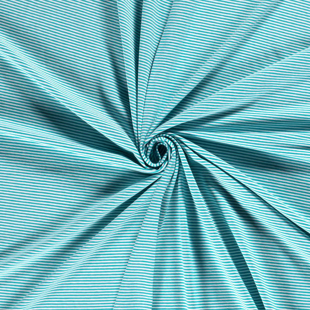 Jersey de Coton Fil Teint tissu Turquoise 