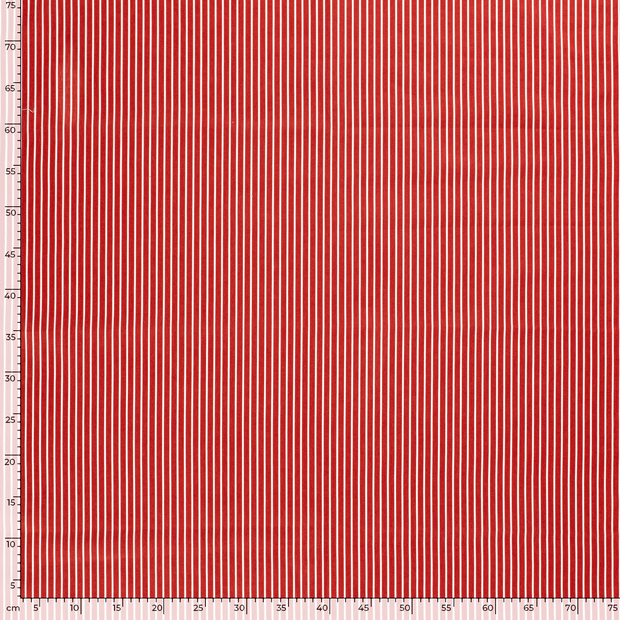 Cotton Poplin fabric Abstract Red