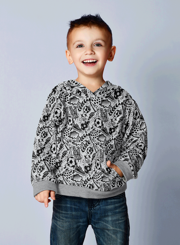 Alphen Fleece fabric Sports Middle Grey