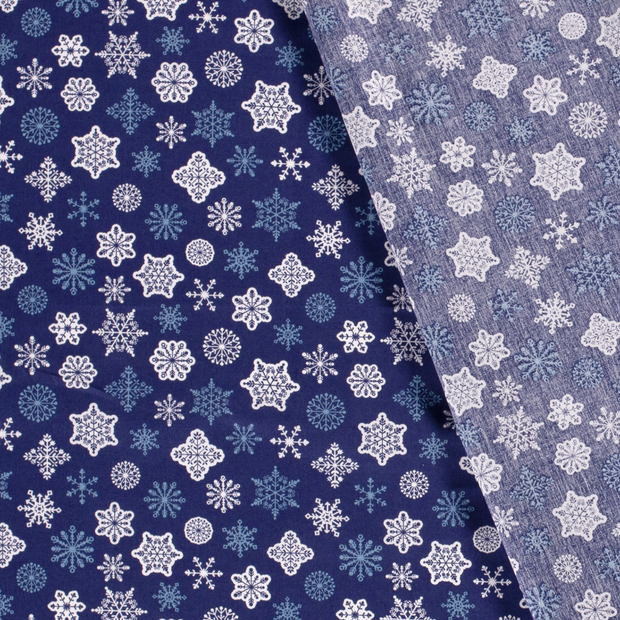 Popeline de Coton tissu flocon de neige de Noël imprimé 