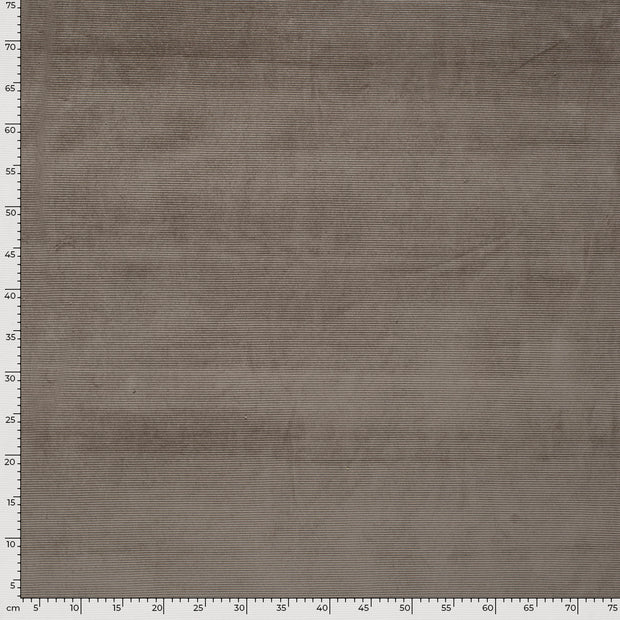 Nicky Velours Rib fabric Unicolour Taupe Grey