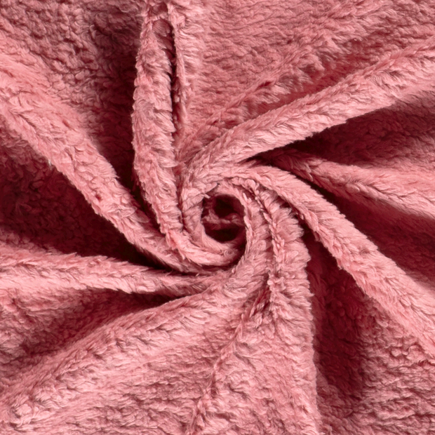 Teddy tissu Unicolore Vieux rose