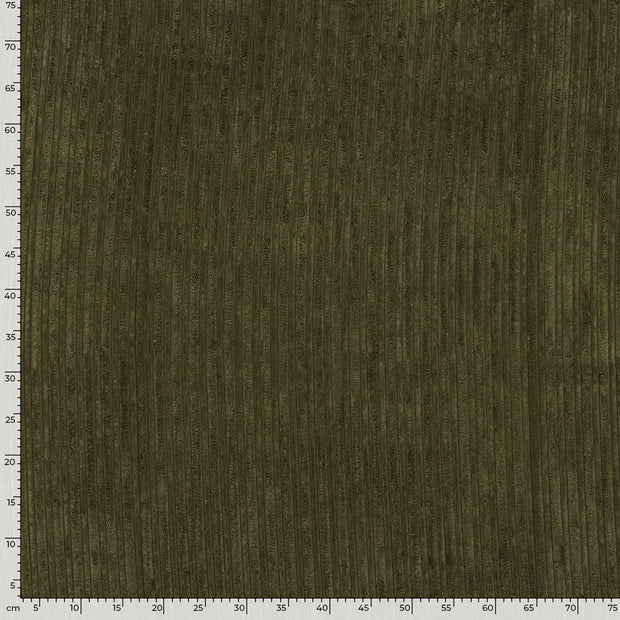 Corduroy 4.5w fabric Unicolour Khaki Green