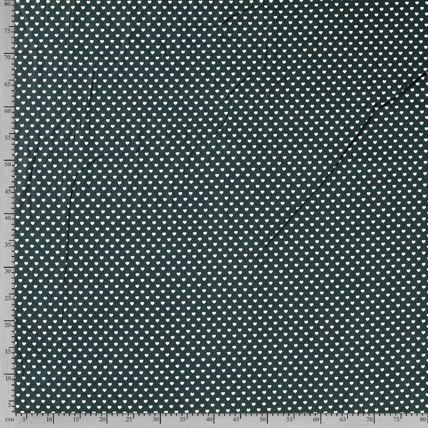 Cotton Poplin fabric Hearts printed 