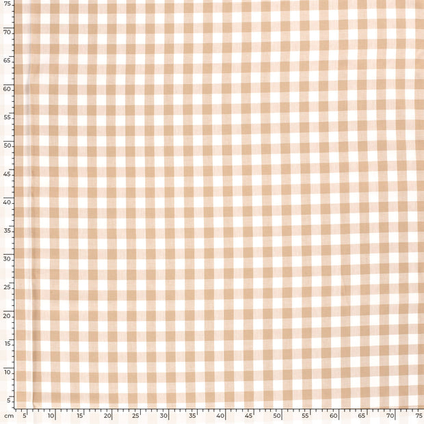 Katoen Poplin Garengeverfd stof Ruiten Camel