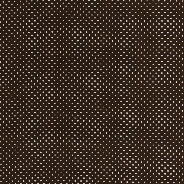 Cotton Poplin fabric Dots Brown