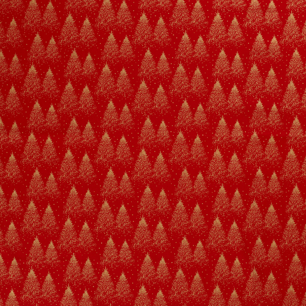 Algodón Popelina tela Rojo 