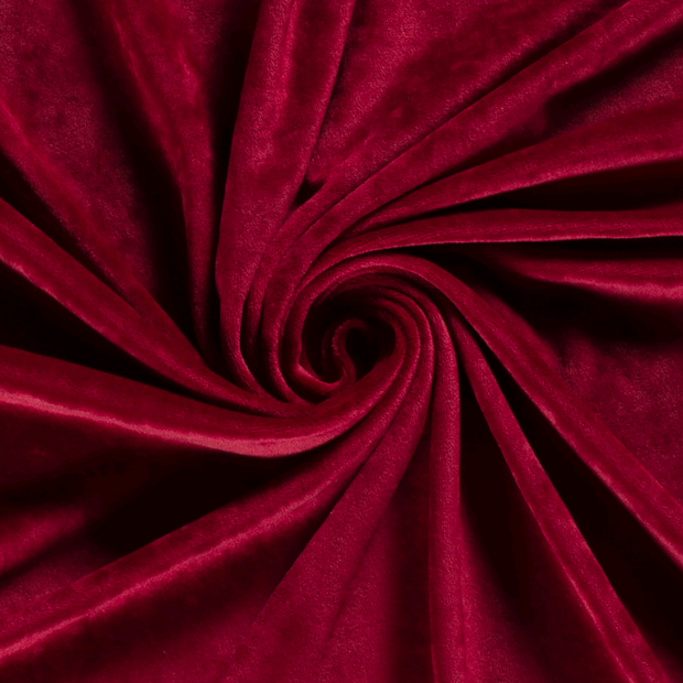 Velvet fabric Unicolour Dark Red