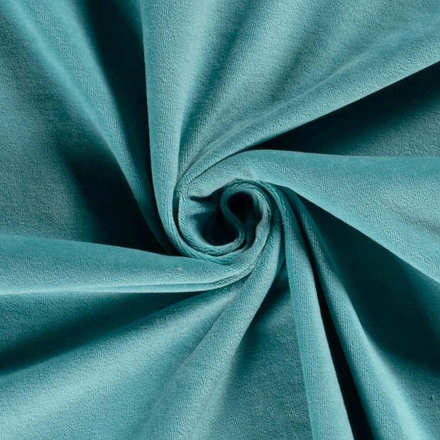 Nicky velours fabric Unicolour Turquoise