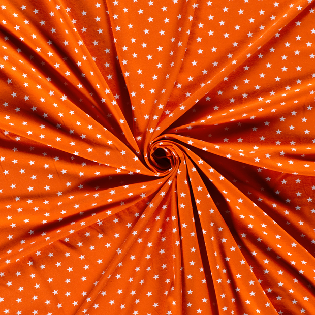 Algodón Jerséis tela Naranja estampado 